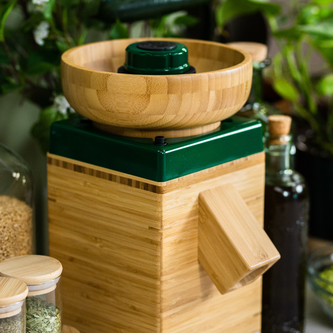 Refurbished Harvest Grain Mill - Forest Green