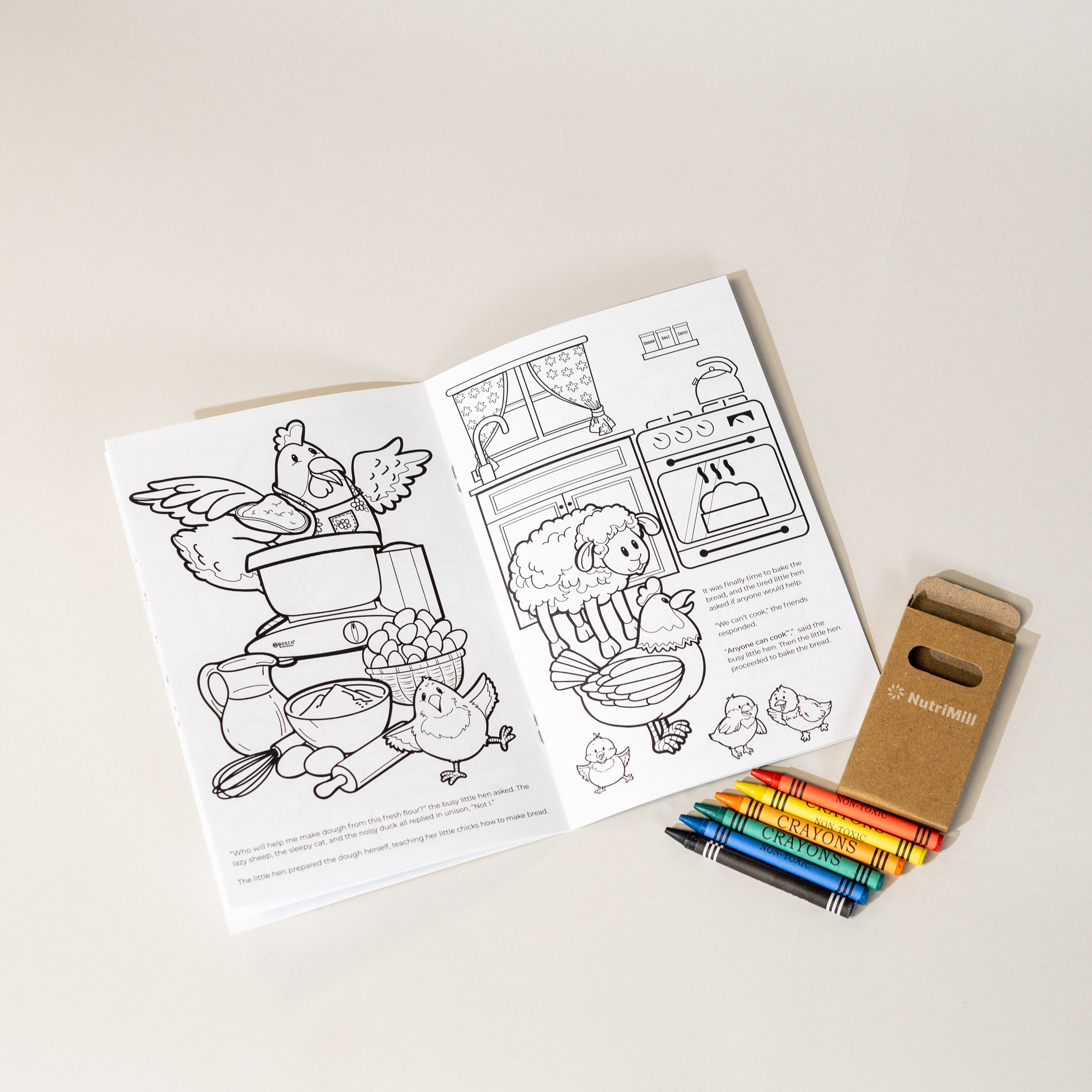 The Little Red Hen Activity Book + Crayons